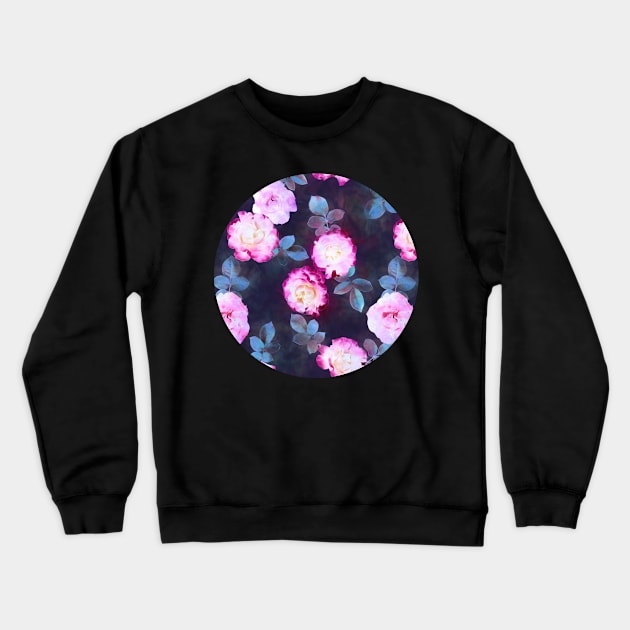 Twilight Roses Crewneck Sweatshirt by micklyn